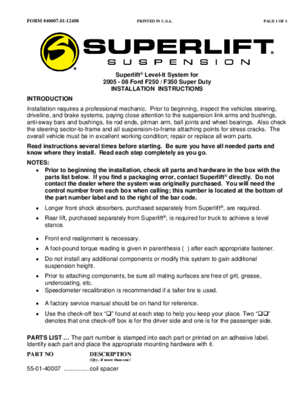 Installation Manual
